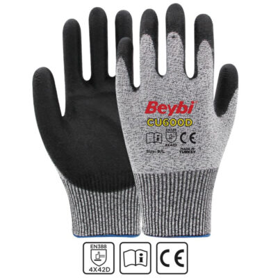Beybi CU600 d PU Kaplı Polietilen Kesilmeye Dirençli Eldiven