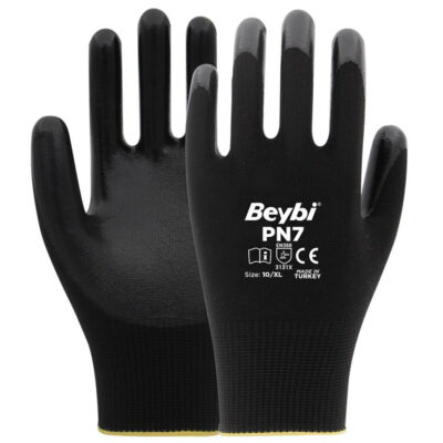 Beybi Pn7 Siyah Polyester Nitril Eldiven