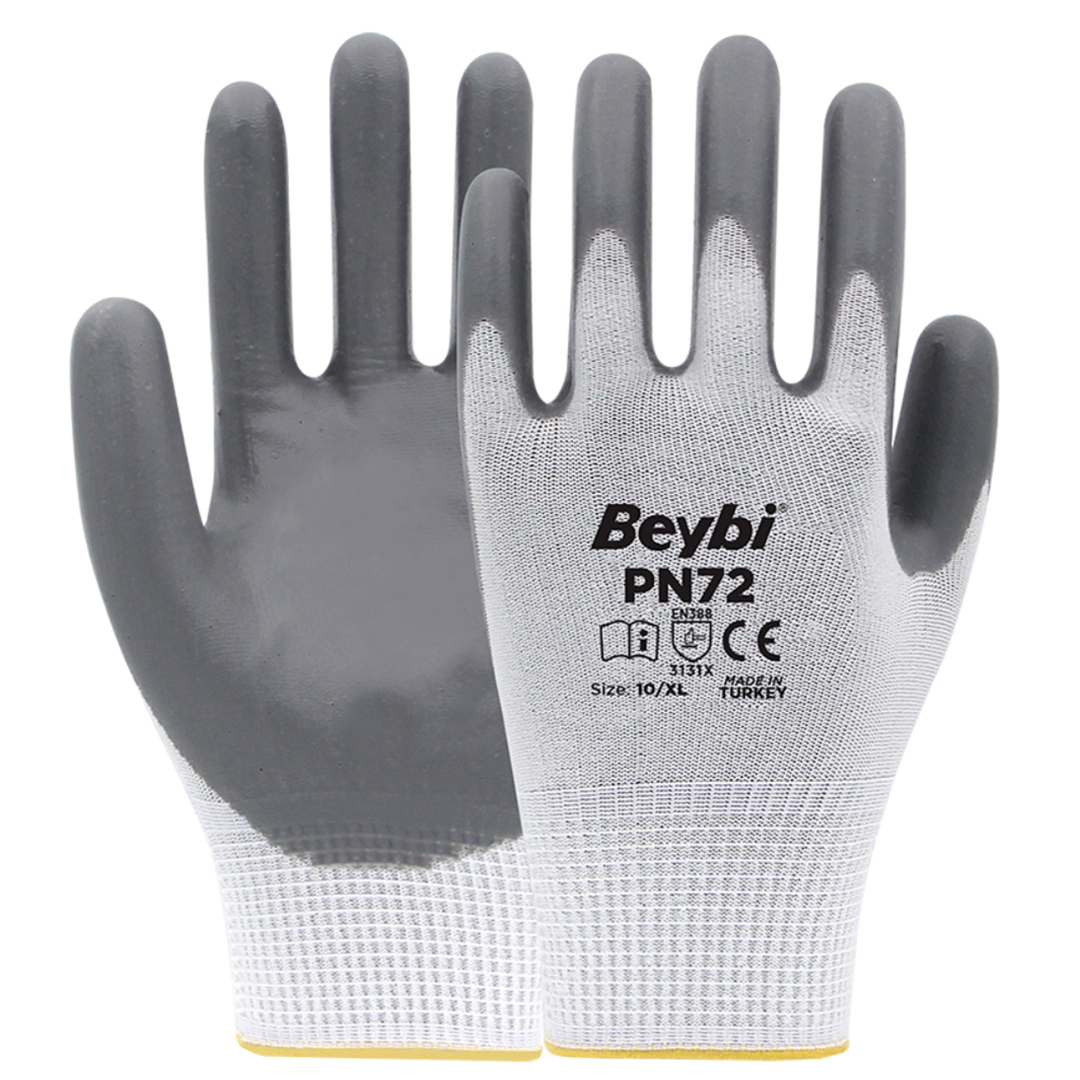 Beybi Pn72 Nitril Eldiven - Gri