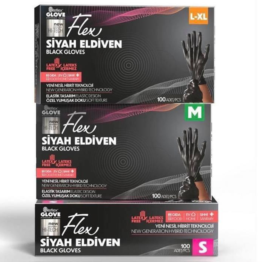 Flex Tpe Hibrit Eldiven Siyah