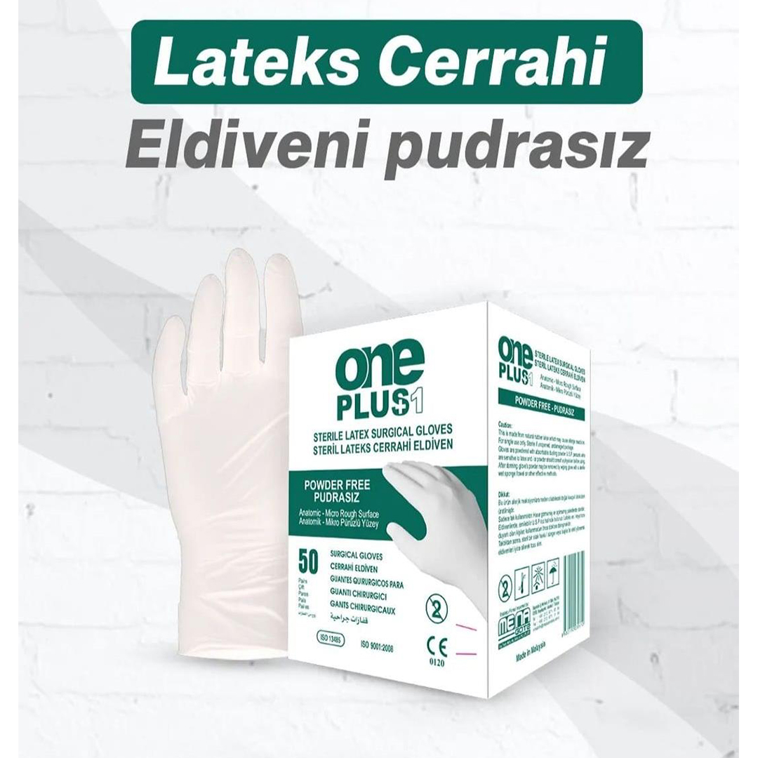 One Plus Steril Cerrahi Eldiven - Gold Plus Pudrasız