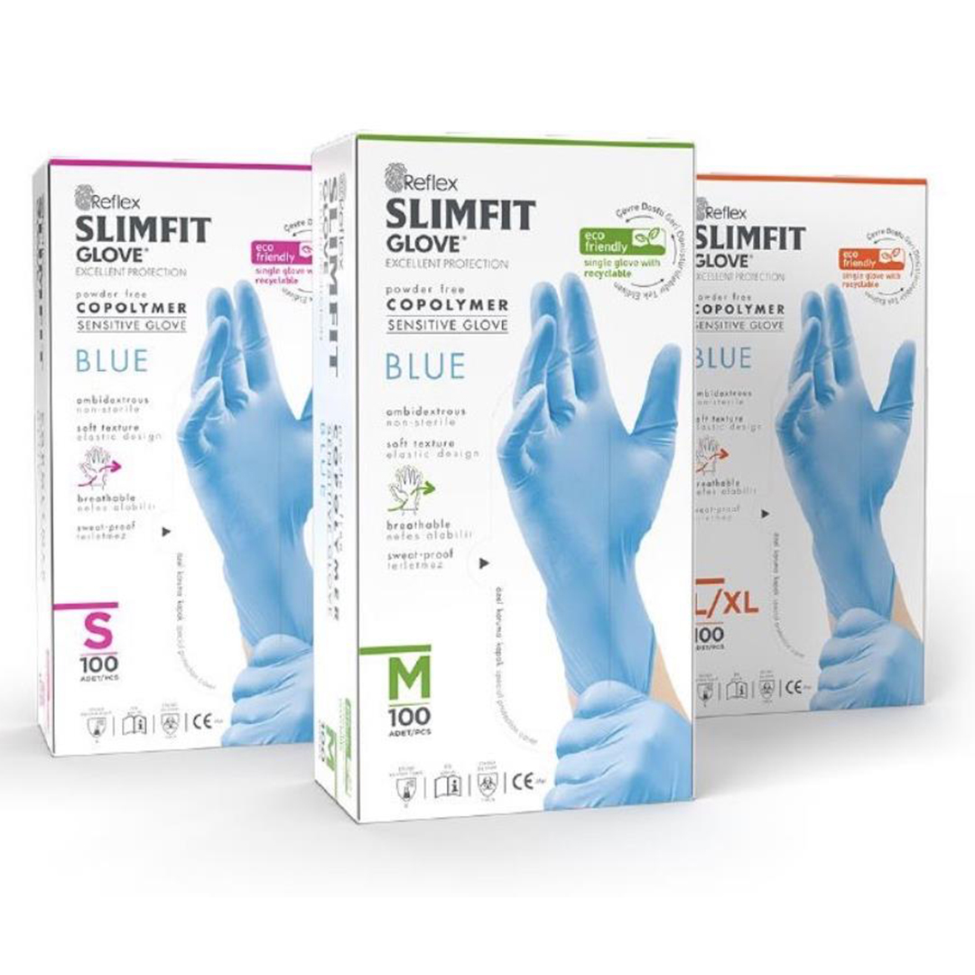 Reflex Slimfit Pudrasız Copolymer Mavi Eldiven