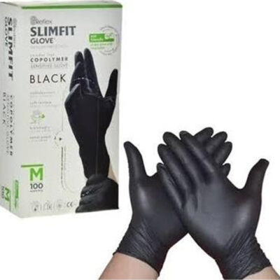 Alternative view of Reflex Slimfit Pudrasız Copolymer Siyah Eldiven