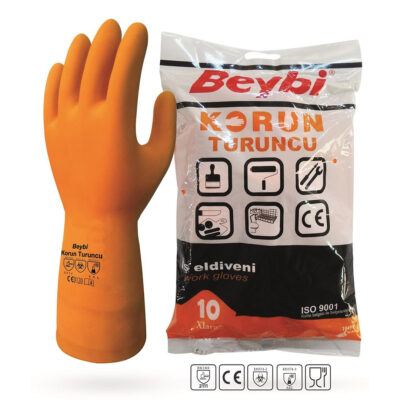 UNİVERSAL TURUNCU KİMYASAL LATEX ELDİVEN - G-01-3
