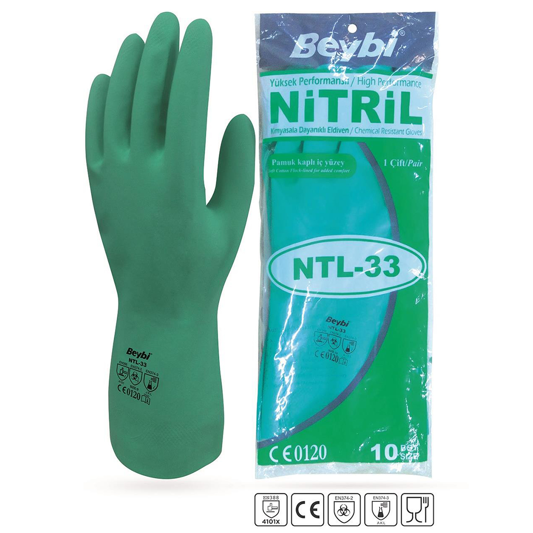 Universal Yeşil Kimyasal Nitril İş Eldiveni G-02-2
