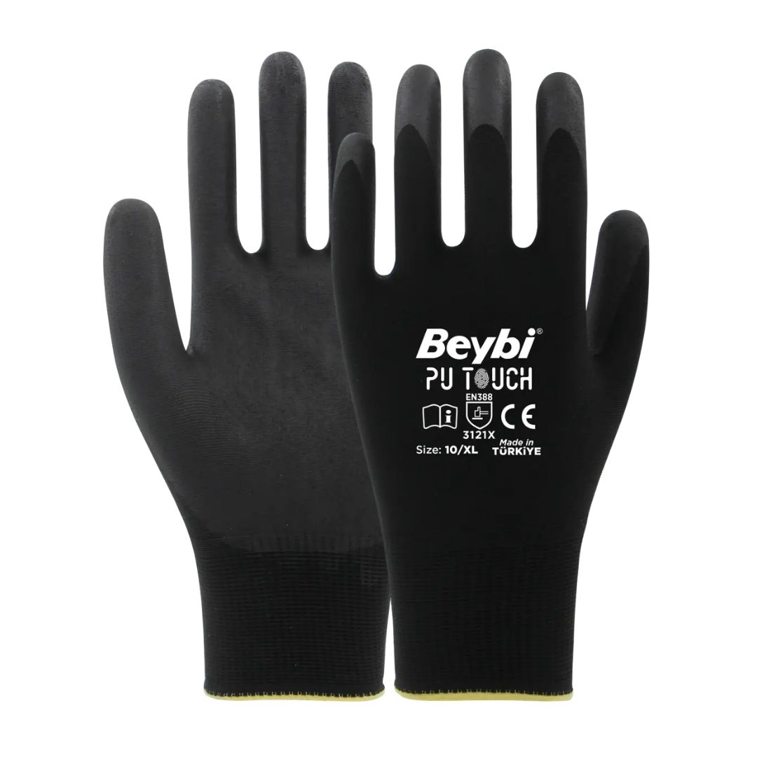 Beybi Pu Touch Poliüretan Kaplı Polyester Örme Eldiven